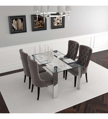  Frankfurt/Rizzo Gy-5Pc Dining Set (207-165/080GY) - Worldwide HomeFurnishings