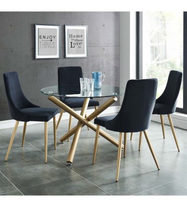  Carmilla Dining 5Pc Set-Chair Black (207-353GD_BK) - Worldwide HomeFurnishings