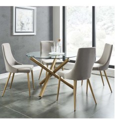  Carmilla Dining 5Pc Set-Chair Grey (207-353GD_GY) - Worldwide HomeFurnishings