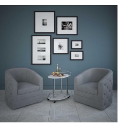  Velci-Swivel Accent Chair-Grey (403-373GY) - Worldwide HomeFurnishings