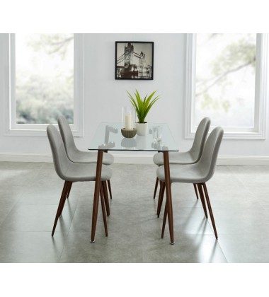  Abbot/Lyna Gy-5Pc Dining Set (207-453/250GY) - Worldwide HomeFurnishings