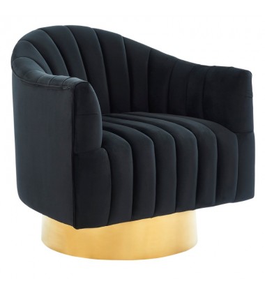  Cortina-Accent Chair-Black/Gold (403-433BK) - Worldwide HomeFurnishings