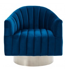  Cortina-Accent Chair-Blue/Silver (403-433BLU) - Worldwide HomeFurnishings