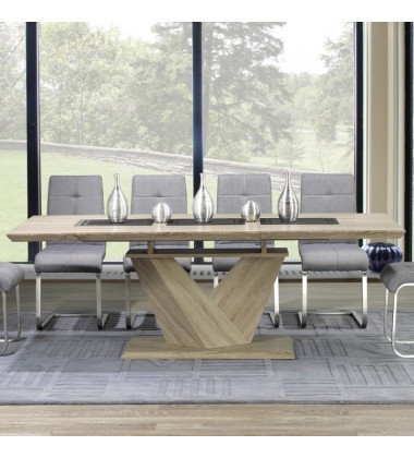  Eclipse-Dining Table-Washed Oak (201-860OK) - Worldwide HomeFurnishings