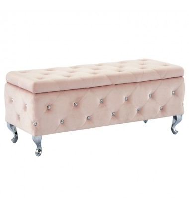  Monique-Storage Ottoman-Blush Pink (402-130BSH) - Worldwide HomeFurnishings