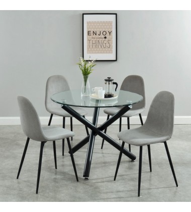  Suzette/Olly Gy-5Pc Dining Set (207-476/606GY) - Worldwide HomeFurnishings