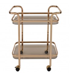  Zedd-2-Tier Bar Cart-Gold (556-218GL) - Worldwide HomeFurnishings