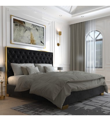  Worldwide -LUCILLE-78'' BED-BLACK/GOLD - (101-596K-BK_GL)