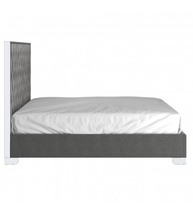  Worldwide -LUCILLE-78'' BED-GREY/SILVER - (101-596K-GY_CH)