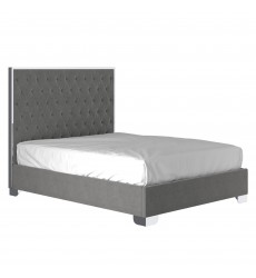  Worldwide -LUCILLE-60'' BED-GREY/SILVER - (101-596Q-GY_CH)