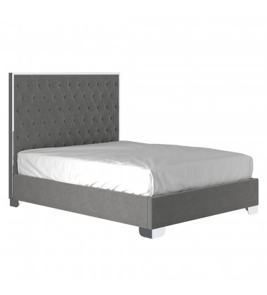  Worldwide -LUCILLE-60'' BED-GREY/SILVER - (101-596Q-GY_CH)