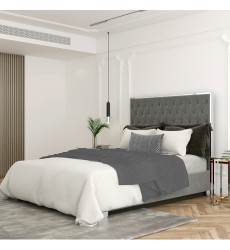  Worldwide -LUCILLE-60'' BED-GREY/SILVER - (101-596Q-GY_CH)