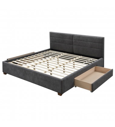  Worldwide -EMILIO-78'' BED-CHARCOAL - (101-633K-CH)