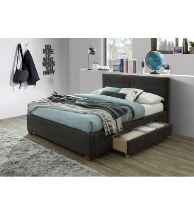 Worldwide -EMILIO-60'' PLATFORM BED-CHARCOAL - (101-633Q-CH)