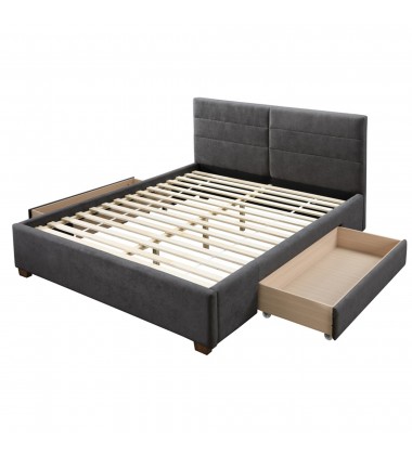  Worldwide -EMILIO-60'' PLATFORM BED-CHARCOAL - (101-633Q-CH)