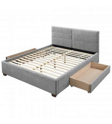  Worldwide -EMILIO-60'' PLATFORM BED-LIGHT GREY - (101-633Q-LG)