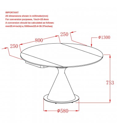  Worldwide -CALISTO-EXTENSION DINING TABLE-BLACK - (201-110BK)
