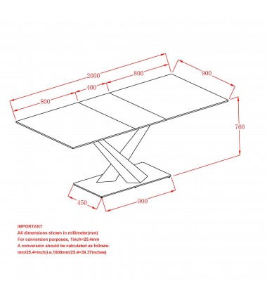  Worldwide -JULIUS-EXTENSION DINING TABLE-BLACK - (201-111BK)