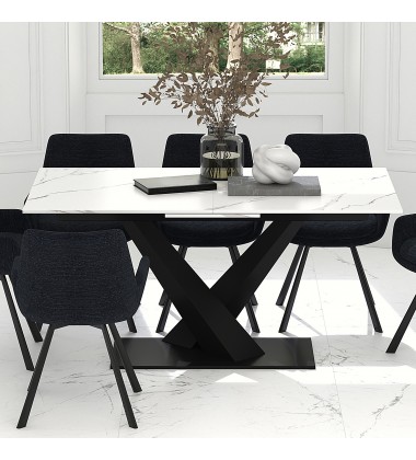 Worldwide -JULIUS-EXTENSION DINING TABLE-WHITE - (201-111WT)  Worldwide -JULIUS-EXTENSION DINING TABLE-WHITE - (201-111WT)