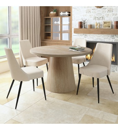  Worldwide -GODIVA-DINING TABLE-IVORY STONE - (201-142IV)