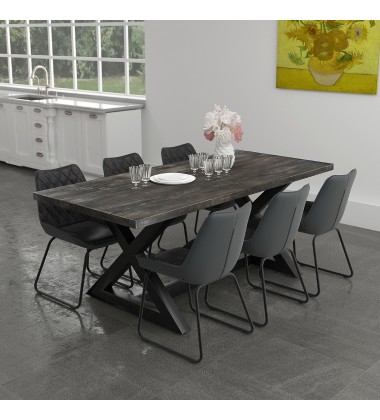  Worldwide -ZAX-DINING TABLE-DISTRESSED GREY - (201-147DG)