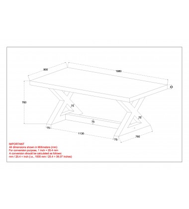  Worldwide -ZAX-DINING TABLE-DISTRESSED GREY - (201-147DG)