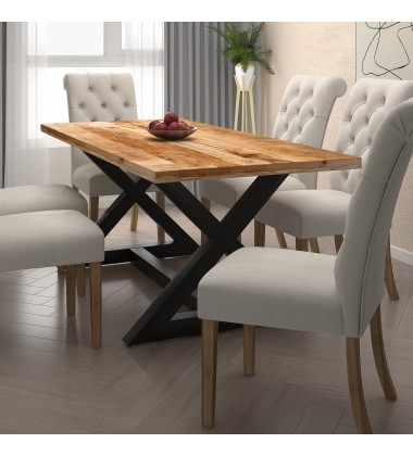  Worldwide -ZAX-DINING TABLE-NATURAL/BLACK - (201-147NAT_BK)