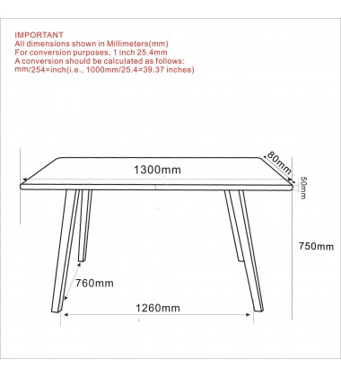 Worldwide -VESTA-DINING TABLE-NATURAL - (201-287NAT) Worldwide -VESTA-DINING TABLE-NATURAL - (201-287NAT)