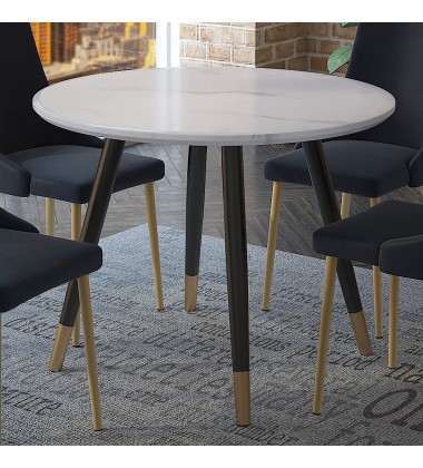  Worldwide -EMERY-ROUND DINING TABLE-WHITE - (201-294RND-WT)