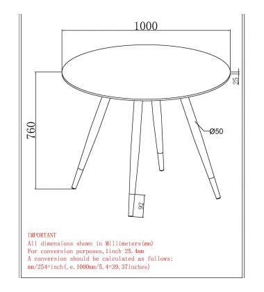 Worldwide -EMERY-ROUND DINING TABLE-WHITE - (201-294RND-WT)