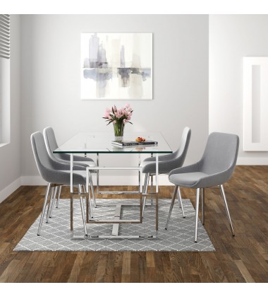  Worldwide -EROS-DINING TABLE-SILVER - (201-482CH)