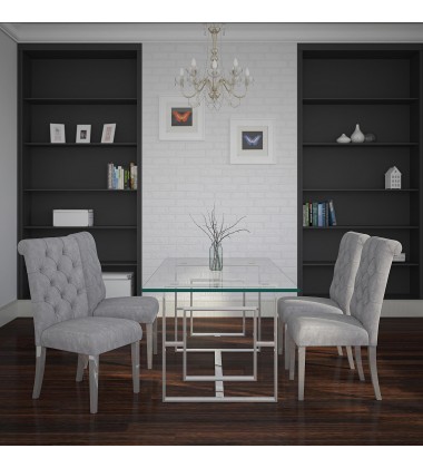  Worldwide -EROS-DINING TABLE-SILVER - (201-482CH)