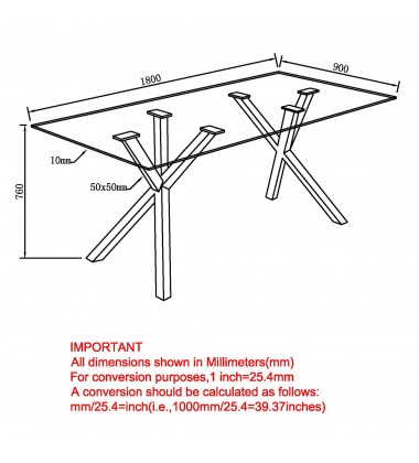  Worldwide -STARK-DINING TABLE-BLACK - (201-535BK)