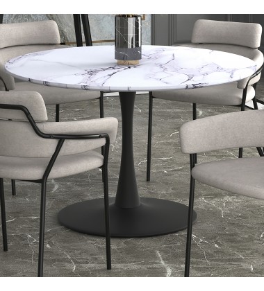  Worldwide -ZILO-DINING TABLE LARGE-BLACK - (201-671BK_L)