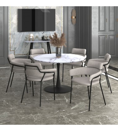  Worldwide -ZILO-DINING TABLE LARGE-BLACK - (201-671BK_L)