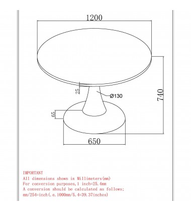  Worldwide -ZILO-DINING TABLE LARGE-BLACK - (201-671BK_L)
