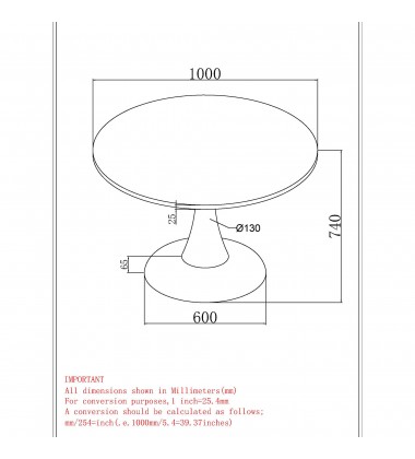  Worldwide -ZILO-DINING TABLE SMALL-BLACK - (201-671BK_S)
