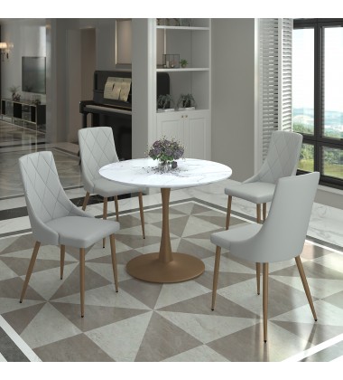  Worldwide -ZILO-DINING TABLE SMALL-AGED GOLD - (201-671GD_S)