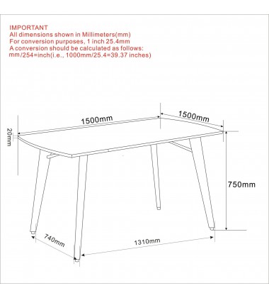  Worldwide -LEON-DINING TABLE-BLACK - (201-893BLK)