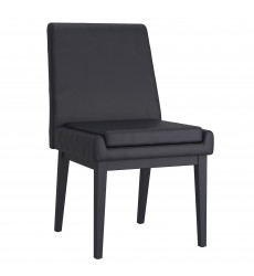  Worldwide -CORTEZ-SIDE CHAIR PU-BLACK_BLACK - (202-081BLK_BK)