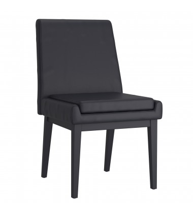  Worldwide -CORTEZ-SIDE CHAIR PU-BLACK_BLACK - (202-081BLK_BK)