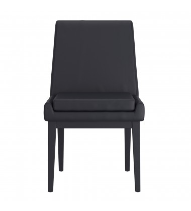  Worldwide -CORTEZ-SIDE CHAIR PU-BLACK_BLACK - (202-081BLK_BK)