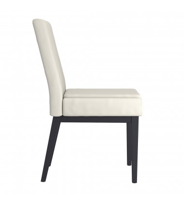  Worldwide -CORTEZ-SIDE CHAIR PU-BEIGE_BLACK - (202-081PUBG_BK)