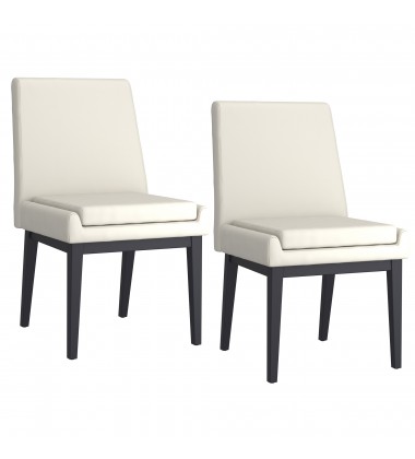  Worldwide -CORTEZ-SIDE CHAIR PU-BEIGE_BLACK - (202-081PUBG_BK)