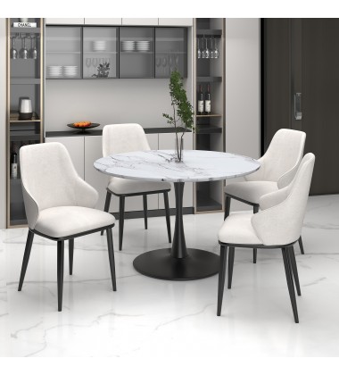  Worldwide -KASH-SIDE CHAIR-BEIGE FABRIC - (202-084BEG)