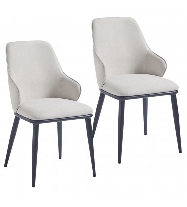  Worldwide -KASH-SIDE CHAIR-BEIGE FABRIC - (202-084BEG)