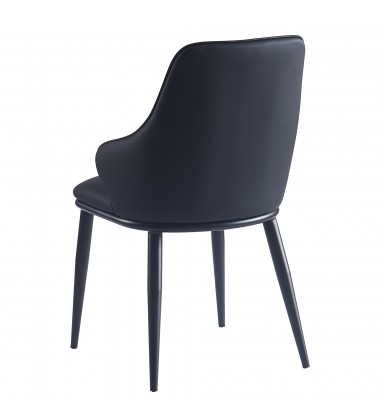  Worldwide -KASH-SIDE CHAIR-BLACK PU - (202-084BLK)