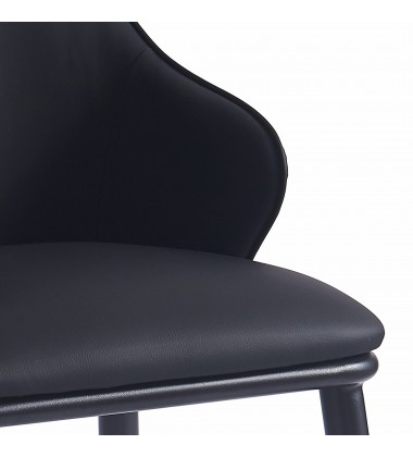  Worldwide -KASH-SIDE CHAIR-BLACK PU - (202-084BLK)
