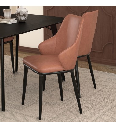  Worldwide -KASH-SIDE CHAIR-SADDLE PU - (202-084SD)