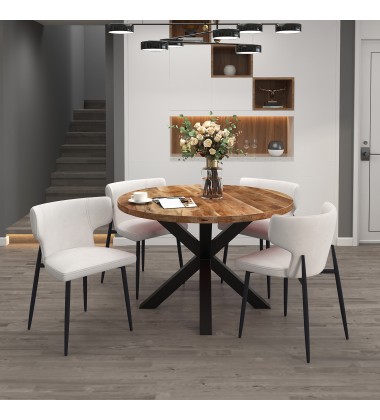  Worldwide -OLIS-SIDE CHAIR FABRIC-BEIGE - (202-085BEG)